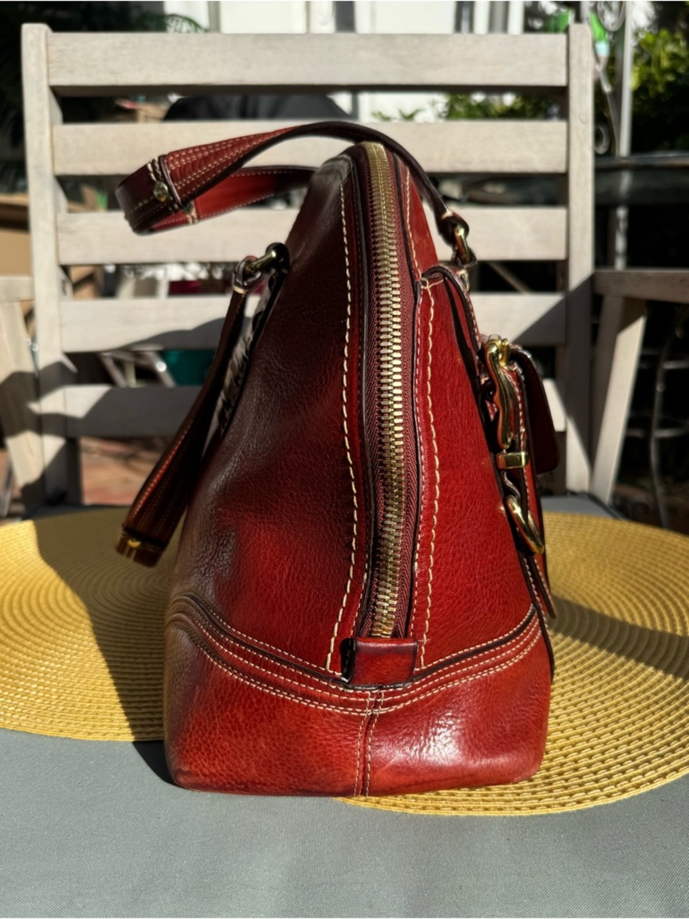 Coach Legacy Hampton Miranda Bag Burgundy 11085 Turnlock Vintage Y2K Red - Picture 4 of 6